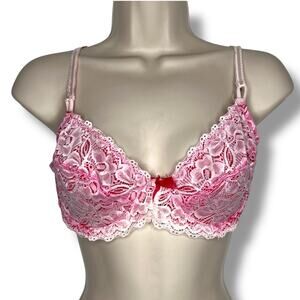 Sophie B Pin Up White Lace Red Bra 38 B